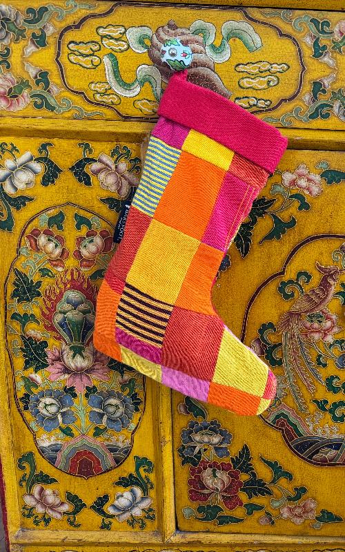 Patchwork Stocking (Red Multi)