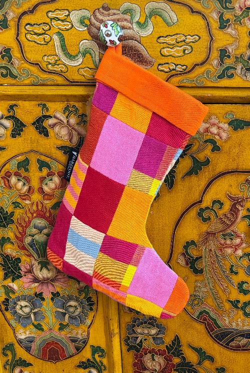 Patchwork Stocking (Red Multi)