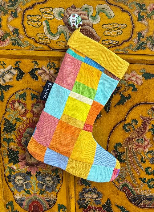 Patchwork Stocking (Blue Multi)