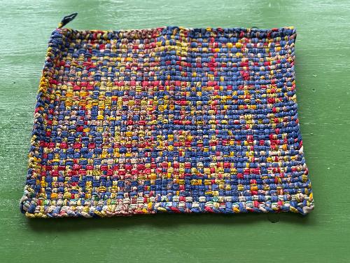 Recycled Saree Placemat (Blue/Multi)