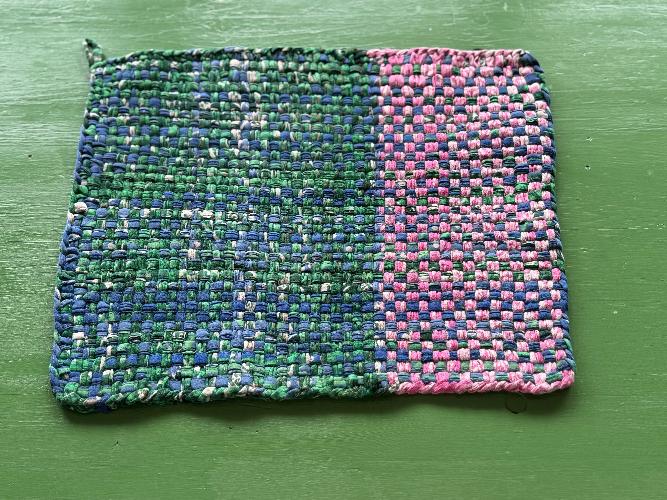 Recycled Saree Placemat (Green/Multi)