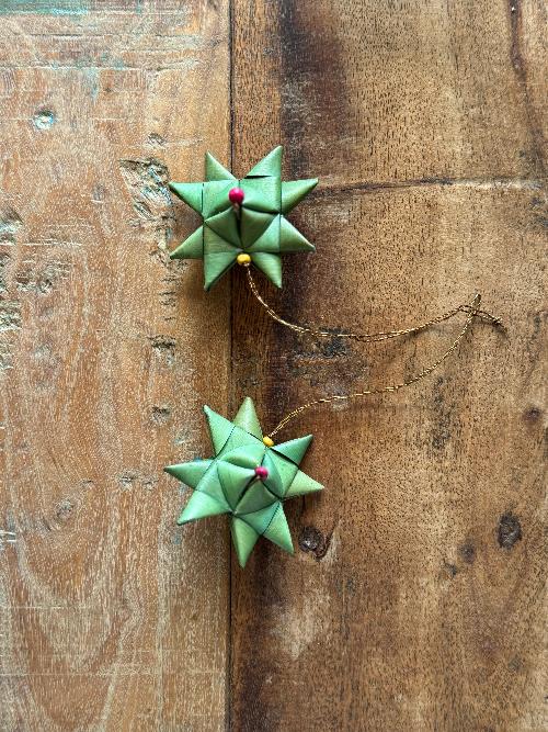 Palm Leaf Star Decorations - Set of 2