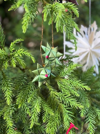 Palm Leaf Star Decorations - Set of 2