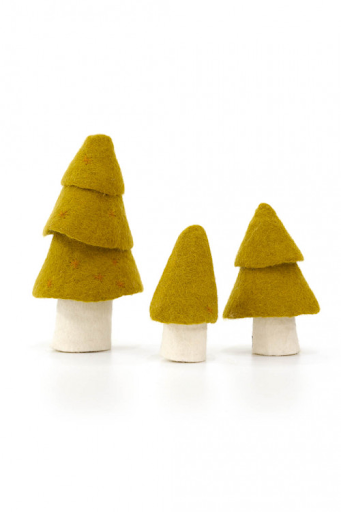 Set of 3 Christmas Fir Trees - Pistachio