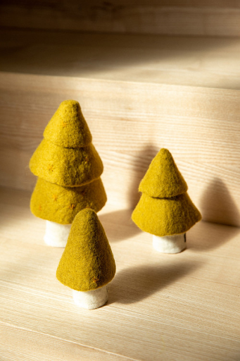 Set of 3 Christmas Fir Trees - Pistachio